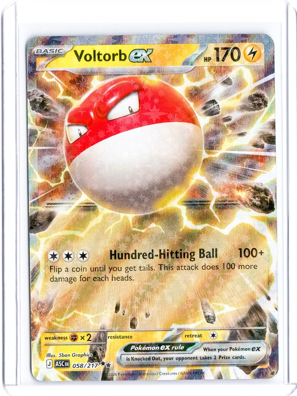 Voltorb 058/217 EX Ascended Heroes NM Pokemon Trading Card